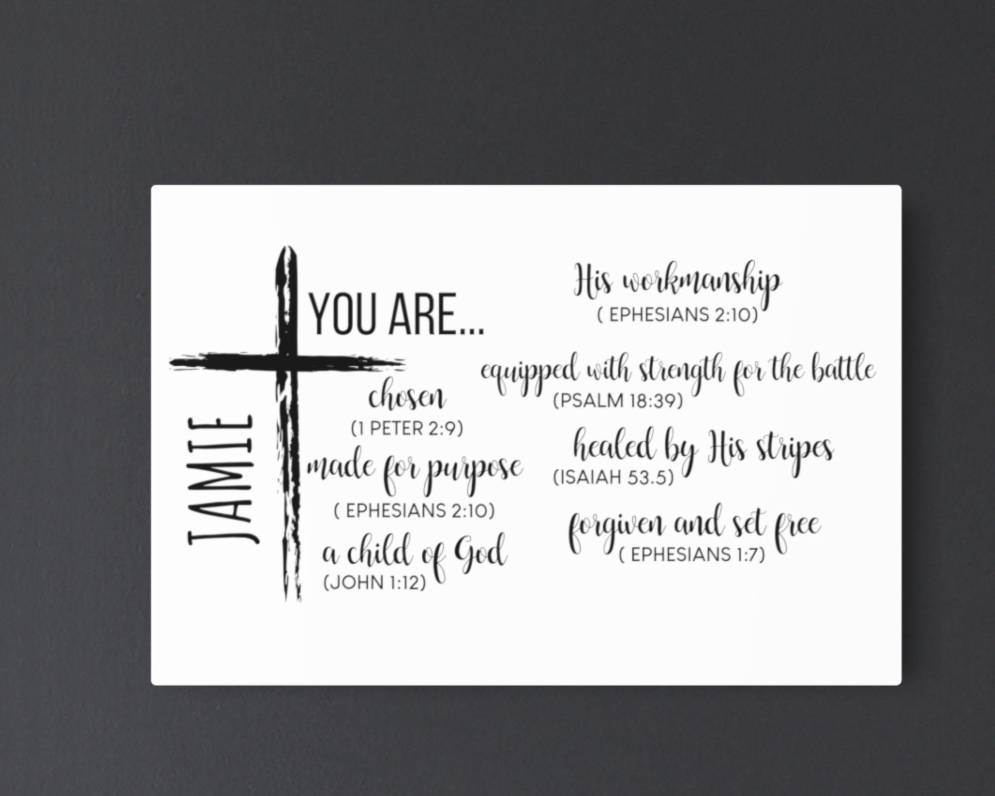 Personalized Name Christian Gifts for Men Teens Boys, Encouraging Scripture  Bible Verse Sign, You Are Chosen Cross Canvas Baby Shower Idea - Etsy, image size:2000x1600