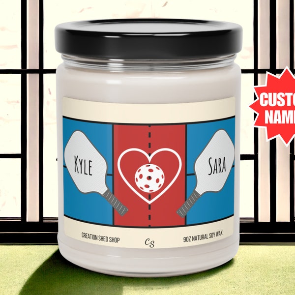 Custom Couples Pickleball Personalized Gifts for Couple Wedding Gift Housewarming Gift, Custom Pickle Ball Candle, Personalized Pickle Ball