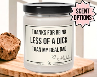 Personalized Stepdad candle gift, bonus dad, Gift for dad, thoughtful special gift for dad, fathers day, dads birthday, fathers day gift