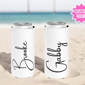 Custom name skinny can cooler, Personalized slim seltzer can cooler, Custom Bridesmaid wedding party gift, Bachelorette Party Gifts