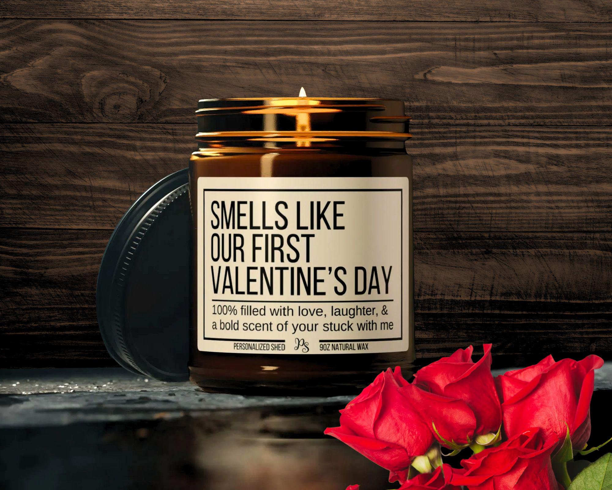 トップス Lumignon original Valentine checkbustier Smells Like Our First Valentines Day Candle, Valentines Gift for