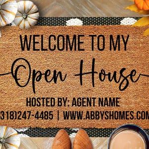 Realtor Open House Doormat, Custom Realtor Gift, Doormat for Realtors, Open House Door Mat, Realtor Doormat, Real Estate Agent Gift