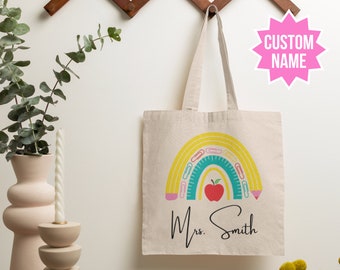 Bolsa de mano personalizada para profesores, bolsa de mano para profesores, regalo de agradecimiento para profesores, bolsas de mano para la vuelta al cole, bolsas de regalo para la escuela, regalo para profesores