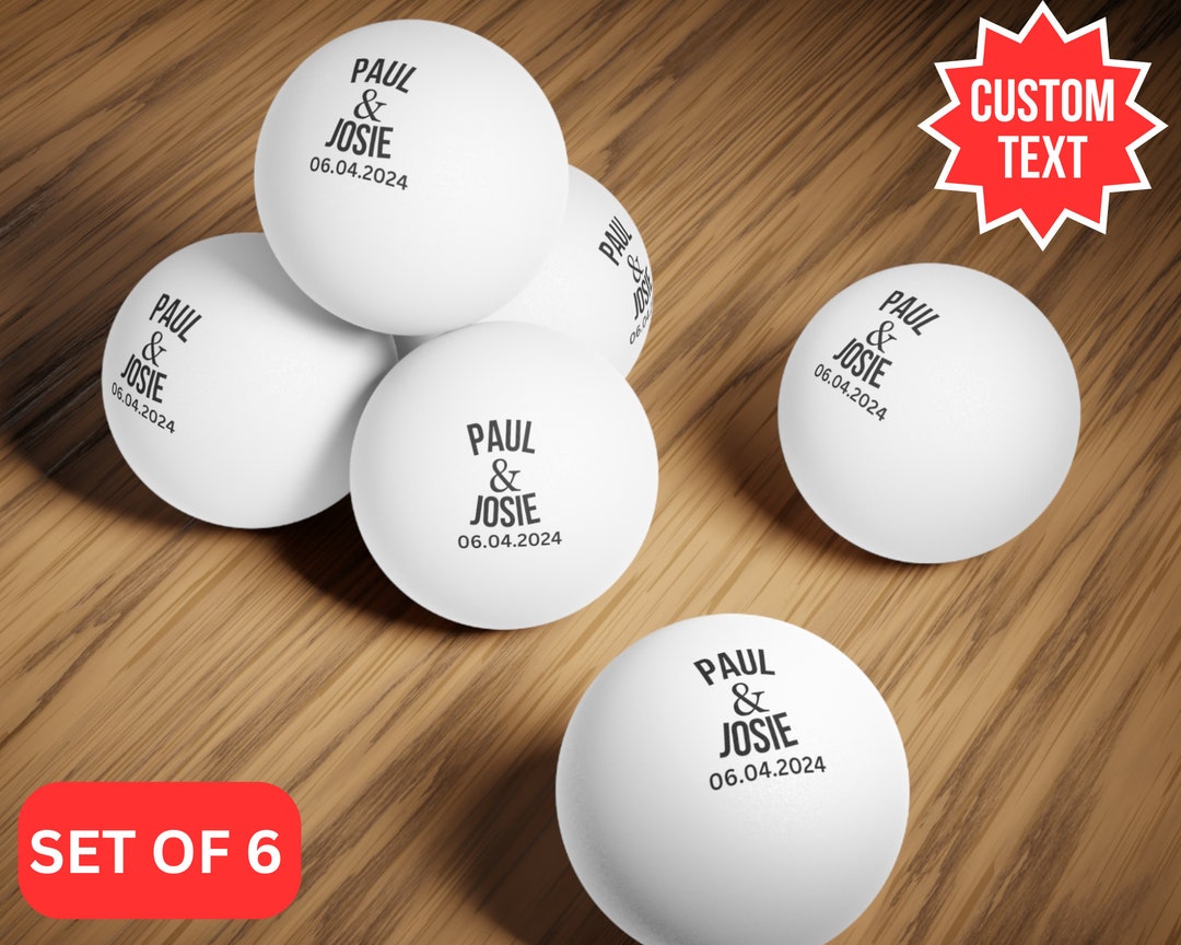 Custom Ping Pong Balls, Set of 6, Your Custom Text Beer Pong Gifts