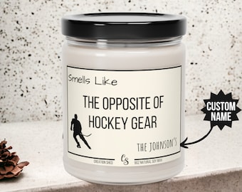 Personalized Hockey Player Gift, Funny Hockey Fan, Player Gift, Hockey Manager Gift, Hockey Mom, Dad Gift, Soy Wax Scented Candle