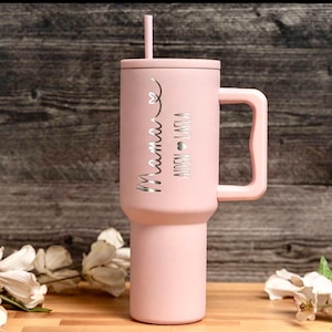 Personalized Mama Tumbler Gift with Kids Names Nana Tumbler with Grandkids Name Custom Mama 40 oz Mothers Day Gift for Grandma Gift Idea