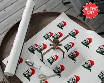 Christmas Santa Skull, Wrapping Paper, Dead Christmas, Xmas gift wrap, Gothic Skulls, Creepmas Paper, Fun Skull Wrapping Paper, trendy