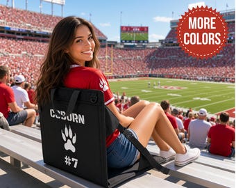 Personalized Stadium Seat, Personalized Team Logo Chair with Strap, Custom Stadium Chair Back, Football season Gift, Basketball Season