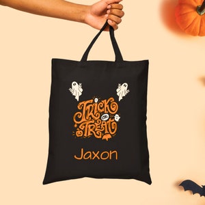 Sacola personalizada de doces ou travessuras, bolsa personalizada de Halloween, sacola de Halloween, bolsa infantil de Halloween com nome, bolsa personalizada de doces ou travessuras, bolsa infantil