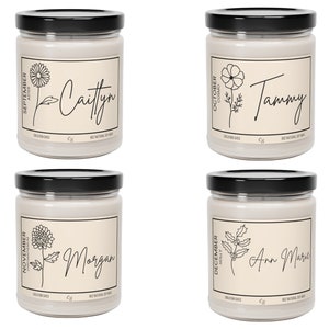 Personalized Birth Flower Candle, Custom Birth Month Gift, Trendy Birthday Gift, Birth Month Flower Gift, Personalized Birthday Gift image 6