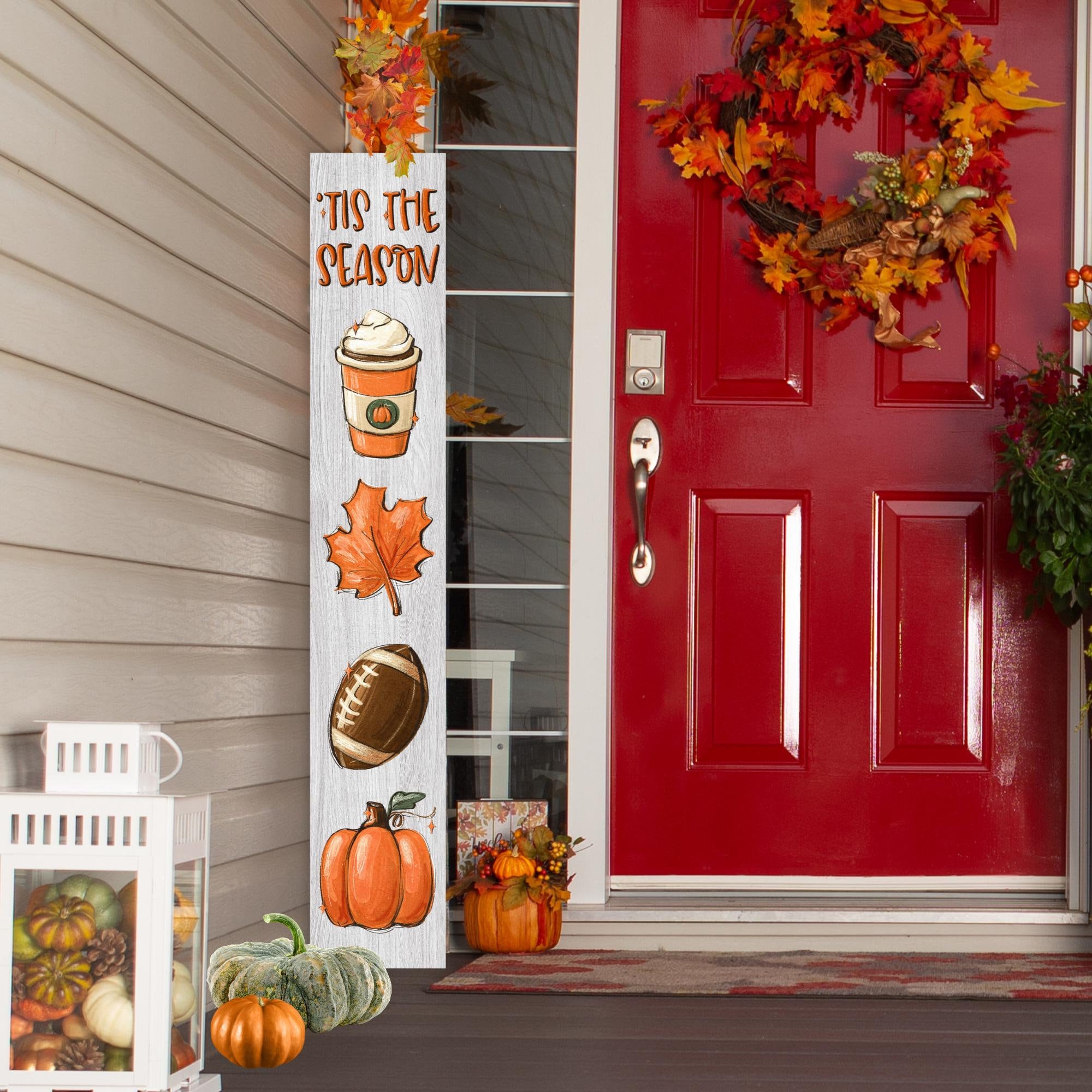 Fall Leaner Fall Porch Sign, Tis the Season Sign, Fall Decor, Football, Fall Coffee ...