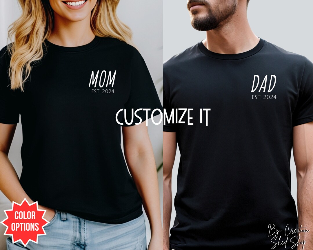 Personalized Mama and Dad Shirts, New Dad Shirt, Gift for New Mom ...