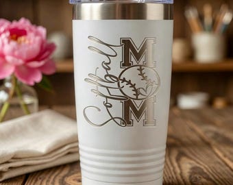 Hockey Mom Tumbler Laser Engraved 20 oz Stainless Steel Mug, Hockey Gifts, Hockey Gifts for Mom, Hockey Mom, Hockey Mothers Day Gift