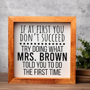 Funny Teacher Classroom Sign, Personalized Gift for Teacher, Classroom Decor, Teacher Gift Ideas, Math Teacher, Teacher Appreciation Gift image 4