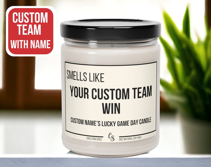 Smells Like A Team Win Candle, Unique Gift Idea, Football Candle, Sports team Candle, Game Day Decor, Sport Themed Candle, baseball team