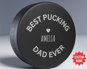 Regalo personalizado del Día del Padre, Disco de hockey, El mejor papá pucking de todos los tiempos, Regalos divertidos para papá, Regalo de papá amante del hockey, Regalos de hockey para papá, Hockey del Día del Padre