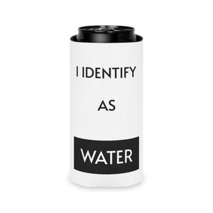 Funny Can Cooler I Identify As A Water, Stocking Stuffers for Men, Beer Can Holder, Funny Gift for Husband for Wife, Gag Gifts for Friends Slim Can