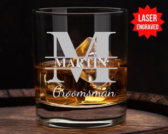 Groomsman 11oz Whiskey Glass, Engraved Old Fashion, Groomsmen Gift Idea, Personalized Groomsman Best Man Gift, Wedding Shot Glasses