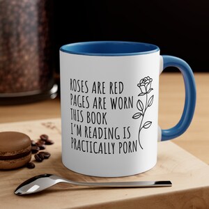 Smut Readers Mug, Funny Reading Mug, Spicy Book Lovers Mug, Roses are Red Mug, Smut Reader Gift, Spicy Book Gift, Funny Gift for Mom or Her Blue