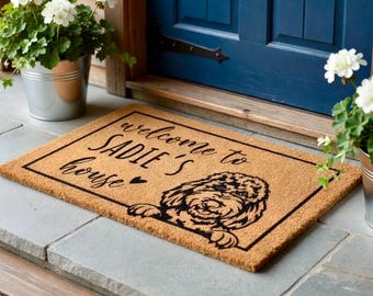 Custom Welcome Goldendoodle Name Doormat, Funny Dog Doormat, Custom Doormat, Dog Name Doormat, Funny Doormat, Home Doormat, Door Mat Funny