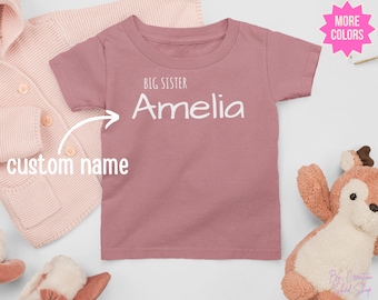 Big Sister Shirt, Big Sis Lil Sis Shirt, Custom Sibling Shirts For Girls, Pregnancy Reveal, Promoted to Big Sister, Pregnancy Announcement