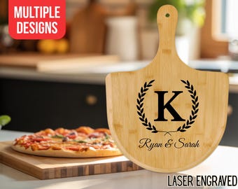 Custom Engraved Pizza Peel, Personalized Wood Pizza Paddle, Pizza Serving Board, Personalized Gift, Unique Pizza Gift, Housewarming Gift