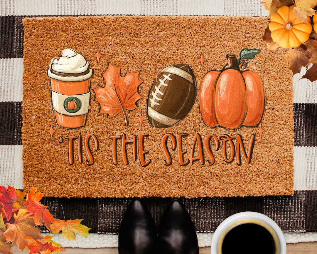 Fall Doormat, Tis the Season Doormat, Fall Decor, Football, Fall