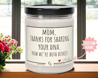 Mamá personalizada, gracias por compartir tu ADN, Regalos divertidos para el Día de la Madre, Vela de cumpleaños para mamá, Velas divertidas para mamá, Los mejores regalos para mamá