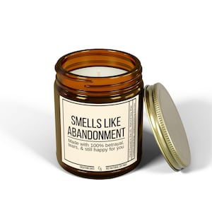 Smells Like Abandonment Candle, Moving Away Gift, Coworker Leaving, Goodbye Gift for Coworker, Gift for Friend, Funny Retirement Present image 4