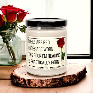 Smut Readers Candle, Funny Reading Candle, Roses are Red, Spicy Book Lovers Candle, Smut Reader Gift, Romance Books, Funny Gift for Her