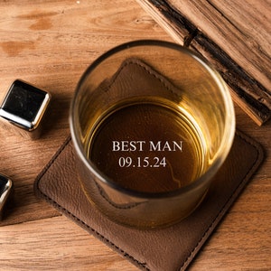 Groomsmen Whiskey Glasses, Groomsmen Gift Idea, Engraved Old Fashion, Personalized Groomsmen, Best Man Gift, Groomsmen Proposal Gifts Bottom EngravingOnly