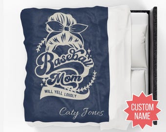 Personalized Baseball Mom Blanket, Baseball Park Blanket, Travel Ball Necessity, Baseball Mom Blanket, Custom Baseball Mom gifts