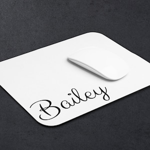 Personalized Office Decor Mouse Pad, Custom Name Mousepad, Custom Mouse Pad, Round or Rectangle Mouse Pad, Coworker Gift, Home Office Decor