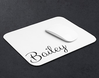 Personalized Office Decor Mouse Pad, Custom Name Mousepad, Custom Mouse Pad, Round or Rectangle Mouse Pad, Coworker Gift, Home Office Decor