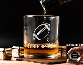 Custom Football Coach Gift, Football Coach Whiskey Glass, Football Coach Gift, Coach Appreciation Gifts, for football coaches, football