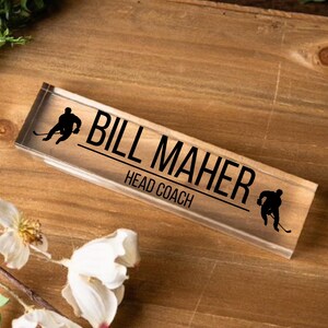 Coach Gifts Personalized Coach Desk Name Plate, Gift for Tennis Coach, Track Coach Gift, Hockey Coach Gift, Cross Country Coach, Desk Decor Hockey