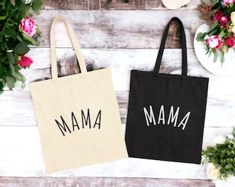 Mama Canvas Tote Bag, Hospital Bag for Pregnant Mom, New Mom Gift
