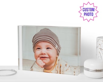 Custom Photo Gift, Acrylic Picture Frame, Acrylic Photo Block, Gift for Him, Gift for Dad, Personalized Photo, Christmas Gift for Mom,