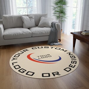 Custom Round Rug, Personalized Business Logo Round Rug, Custom Design ...