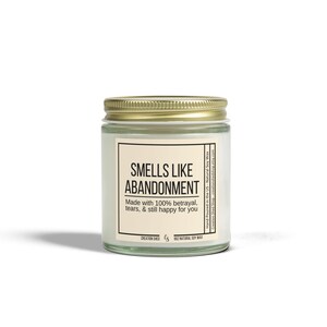 Smells Like Abandonment Candle, Moving Away Gift, Coworker Leaving, Goodbye Gift for Coworker, Gift for Friend, Funny Retirement Present image 6