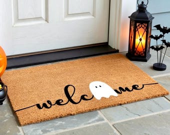 Halloween Ghost Welcome Mat, Halloween Doormat, Ghost Doormat, Halloween Outdoor Decor, Halloween Ghost, Fall Doormat, Halloween Home Decor