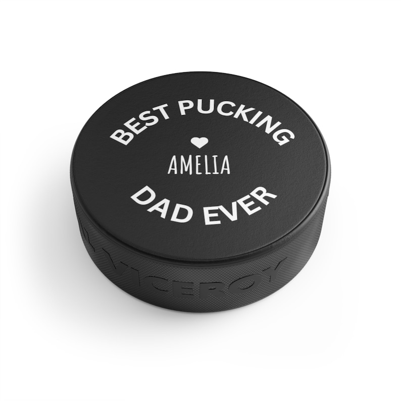 Custom Fathers Day Gift, Hockey Puck, Best Pucking Dad Ever, Funny Dad Gifts, Hockey Lover Dad Gift, Dad Hockey Gifts, Fathers Day Hockey image 5
