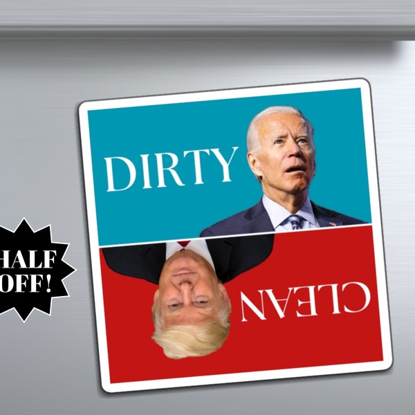 Joe Biden Trump Funny Clean Dirty Diswasher Magnet, Political Humor, Gag Gift, FJB, Funny Joe Biden, Funny Magnets, Dirty Clean Dishwasher