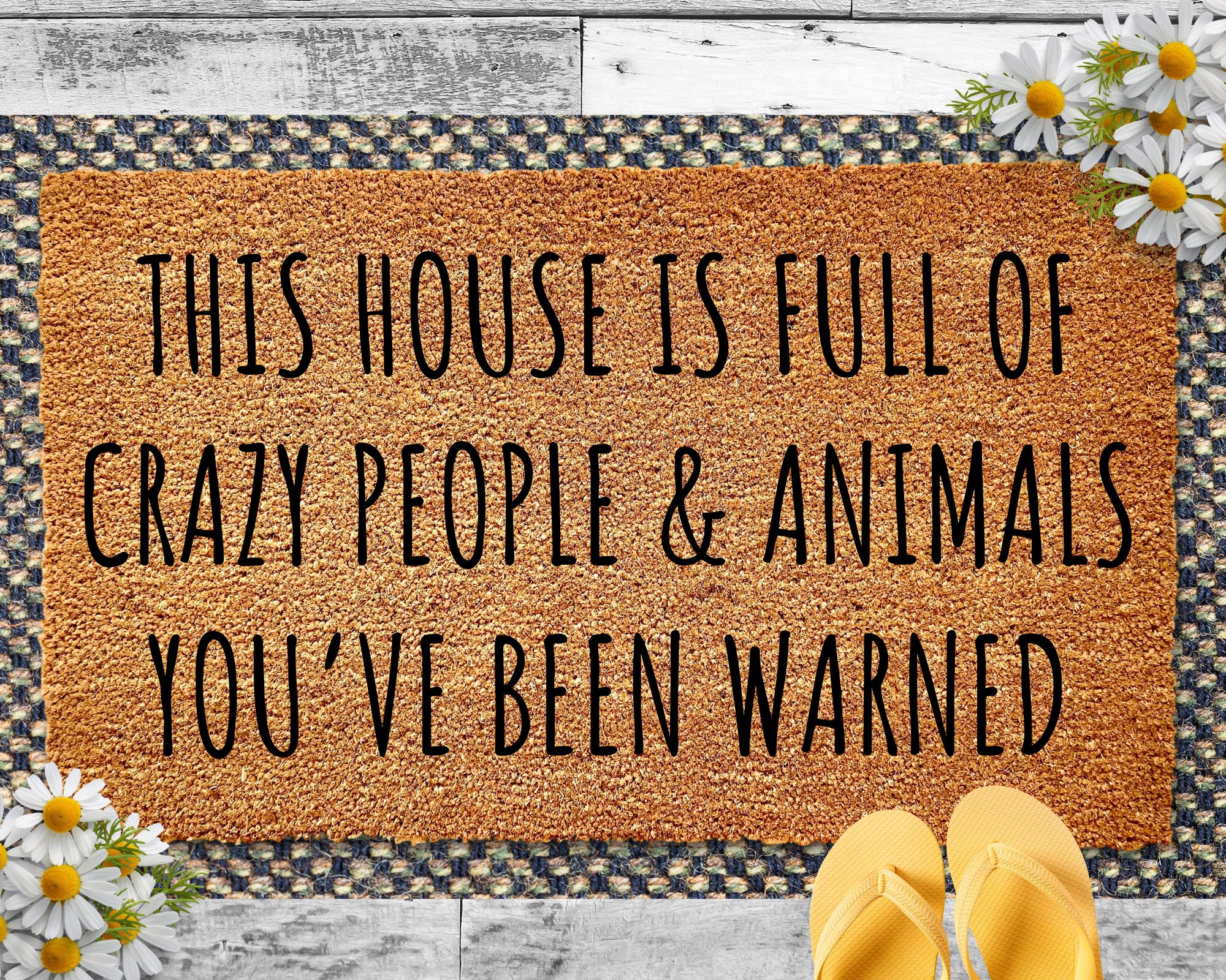 Funny Doormat, Dog Doormat, Funny Doormats, Pet Lover Gift, Crazy People and A Lot of Animals, Animal Lover, Doormat, Welcome Mat for Dogs