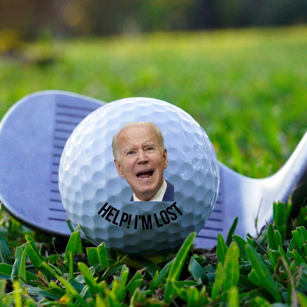 Help I'm Lost Joe Biden Golf Ball-Funny Joe Biden Golf Ball-Golf Ball with Joe Biden-Joe Biden is lost Golf Ball-Funny President Golf