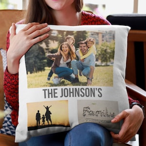 Gepersonaliseerde kussen fotocollage, kussen fotocollage, sierkussen op maat, sierkussen op maat, decor familie op maat, bedrukt kussen, cadeau familiefoto