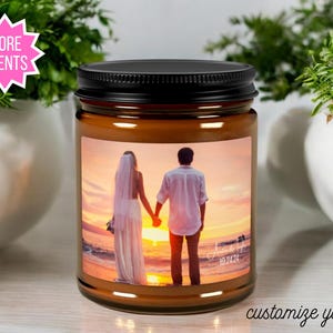 Custom Photo Candle, Add Your Picture And Personalized Text, Photo Gifts, Custom Candle, Personalized Candle, Personalized Picture Candle