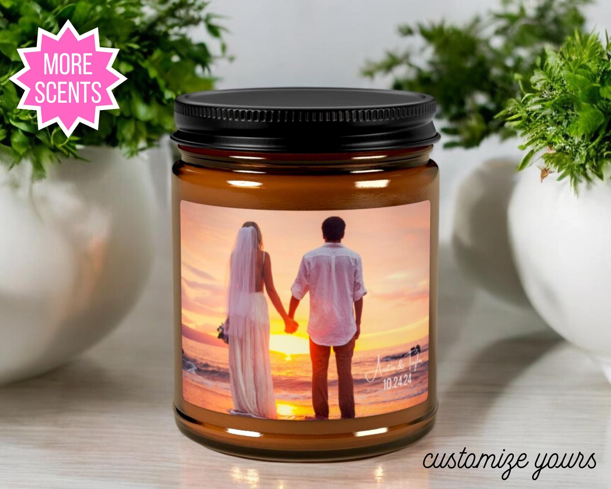 Custom Photo Candle, Add Your Picture And Personalized Text, Photo Gifts, Custom Candle, Personalized Candle, Personalized Picture Candle