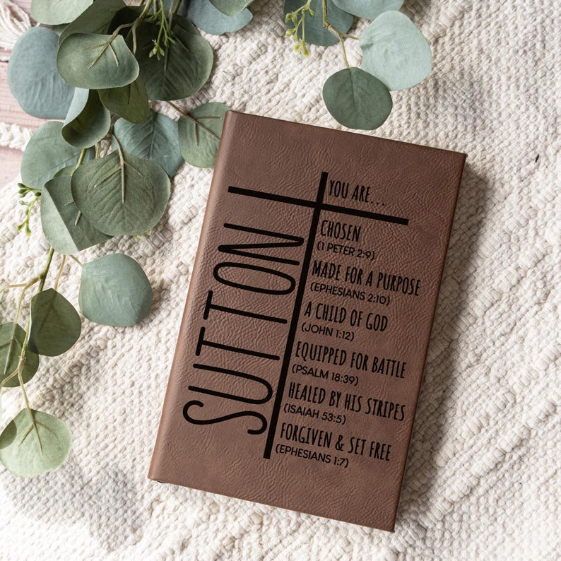 Personalized Christian Journal for Men, Bible Journal Notebook, Religious Gift, First Communion Gifts, Pastor Gifts, Retirement, Birthday image 2
