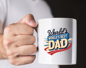 Worlds Best Dad Mug, Retro 70s Fathers Day Gift, Vintage Dad Coffee Cup, New Dad gift, First Father's Day Gift, Unique Fathers Day